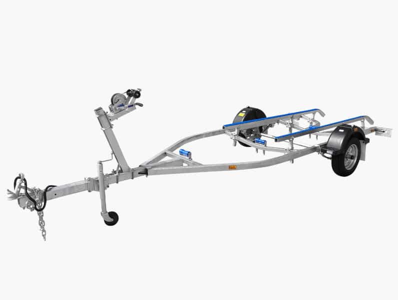 Galvanised boat trailer with roller system